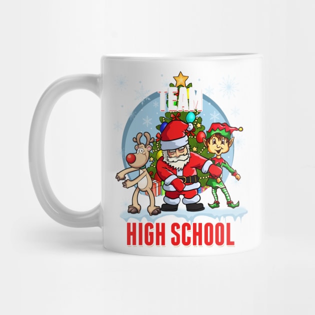 Team High School Santa Elf Reindeer Flossing Kids Christmas by johnbbmerch